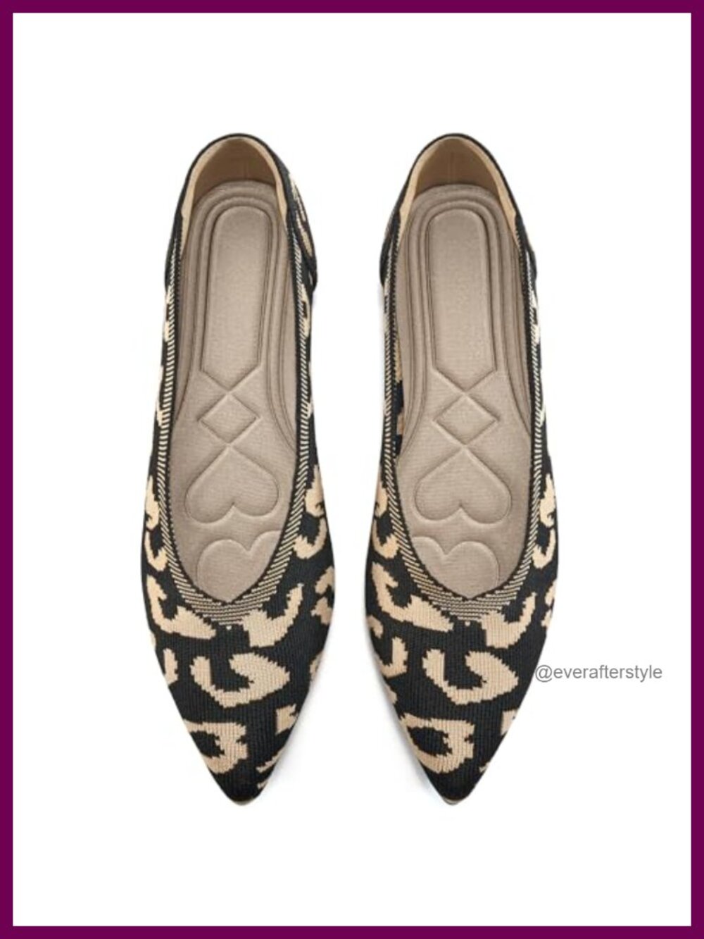 Women's Knit Ballet Flats Pointed Toe Slip On Memory Foam Shoes